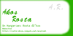 akos rosta business card